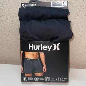 Hurley 3 pack men's boxer brief XL 40"-42" sweat wicking new in pack
